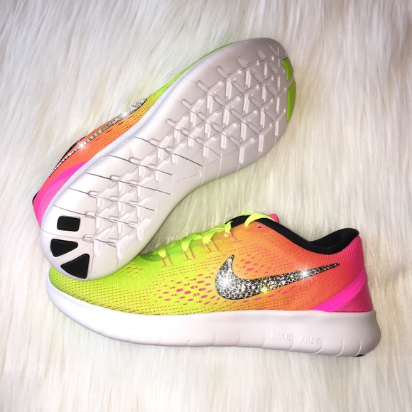 Bling Nike Free RN Shoes with Swarovski crystals - Picture 3 of 4
